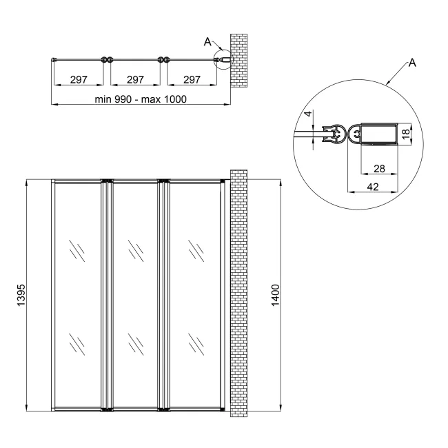 Штора на ванну Qtap Gemini WHI40114RP4 стекло Pear 4 мм, 100x140 см 2 Штора на ванну Qtap Gemini WHI40114RP4 стекло Pear 4 мм, 100x140 см 2
