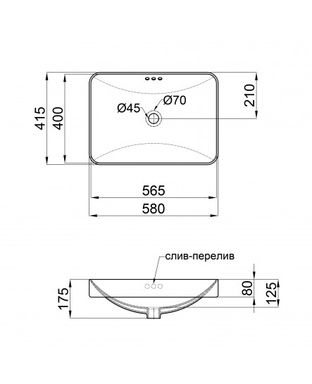 Раковина Qtap Jay 590х410х155 White з донним клапаном QT0711K425W