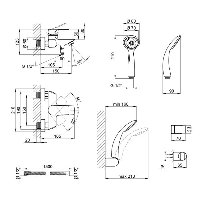 Змішувач для ванни Qtap Tenso CRM 006 New 2