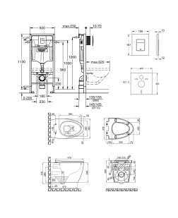 Набор инсталляция 4 в 1 Grohe Rapid SL 38772001 + унитаз с сиденьем Qtap Leo QT11331002ERW