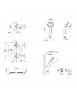 Змішувач для душу Lidz (CRM) Dominox 15 363