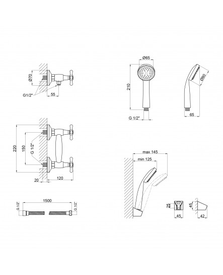 Змішувач для душу Lidz (CRM) Dominox 15 363