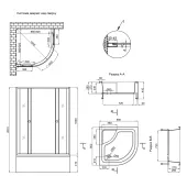 Душевая кабина Lidz Wieza SC90x90.SAT.HIGH.L, с поддоном с панелью Kupala