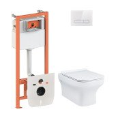 Набір Qtap інсталяція 4 в 1 з панеллю змиву Nest (QT0133M425 + QT0111V1105GW) + унітаз з сидінням Cardinal QT0433C660HW Набір Qtap інсталяція 4 в 1 з панеллю змиву Nest (QT0133M425 + QT0111V1105GW) + унітаз з сидінням Cardinal QT0433C660HW