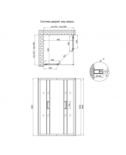 Душова кабіна Qtap Taurus CRM1011SC6 100x100 см без піддона