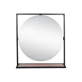 Дзеркало Qtap Taurus 800х850х140 Black/Whitish oak з LED-підсвічуванням