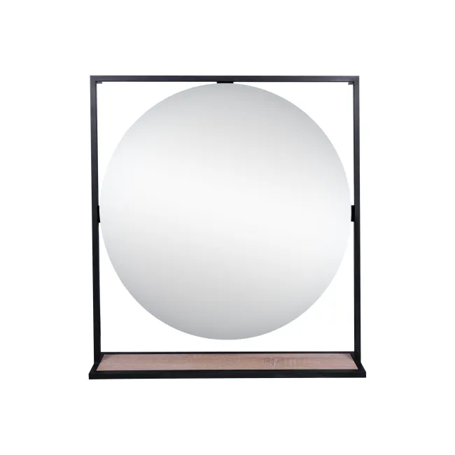 Дзеркало Qtap Taurus 800х850х140 Black/Whitish oak з LED-підсвічуванням