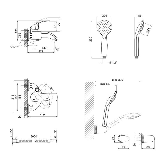 Змішувач для ванни Qtap Mars СRM 006 New 2