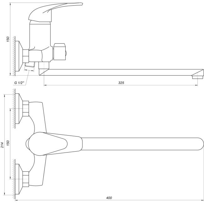 Смеситель для ванной EcoMix GEZ-WHITE-208