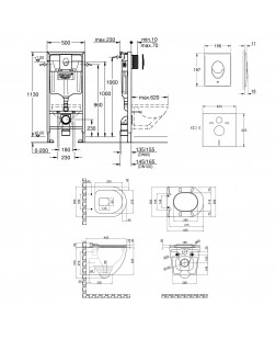 Набір інсталяція 4 в 1 Grohe Rapid SL 38721001 + унітаз з сидінням Qtap Robin QT1333046ERMB