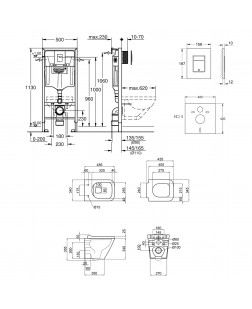 Набір інсталяція 4 в 1 Grohe Rapid SL 38772001 + унітаз з сидінням Qtap Tern QT1733052ER