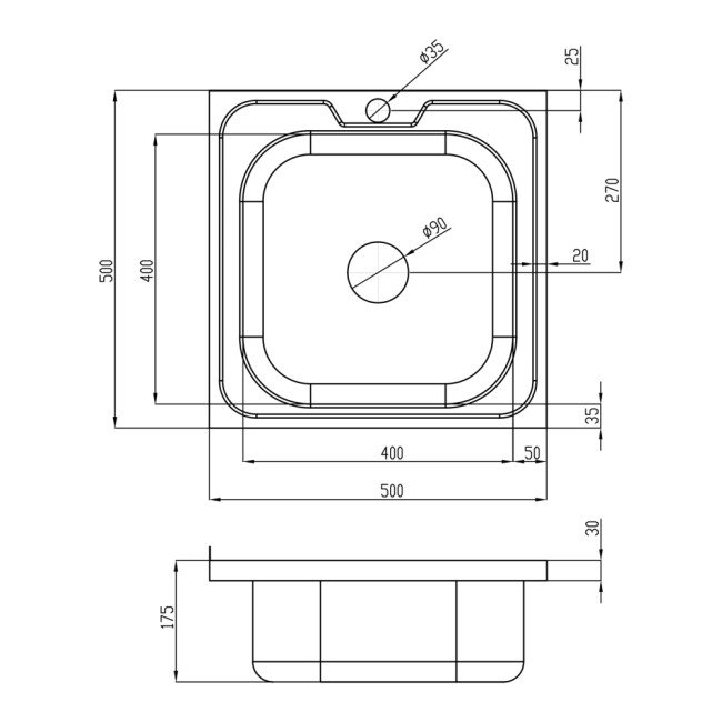 Кухонна мийка Lidz 5050 0,8 мм Decor (LIDZ5050DEC08) 2