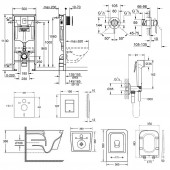 Комплект інсталяція Grohe Rapid SL 38772001 + унітаз з сидінням Qtap Crow QT05335170W + набір для гігієнічного душу зі змішувачем Grohe BauClassic 2904800S