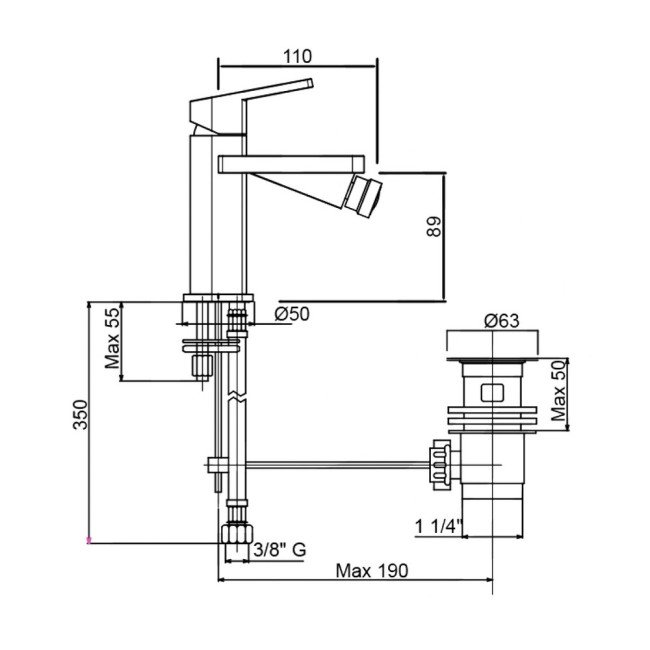 Смеситель для биде Bianchi City BIDCTY2003IMCRM Смеситель для биде Bianchi City BIDCTY2003IMCRM