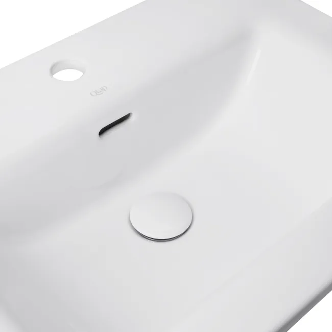 Раковина Qtap Stork 610х420х170 White с донным клапаном QT1511L738W