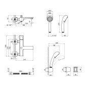 Змішувач для ванни Qtap Krychle 3052104GC Змішувач для ванни Qtap Krychle 3052104GC