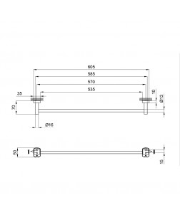 Полотенцедержатель Qtap Liberty ORO 1124