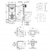 Набор инсталляция 4 в 1 Grohe Rapid SL 38772001 + унитаз с сиденьем Qtap Virgo QT1833051ERW