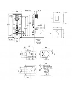 Набір інсталяція 4 в 1 Grohe Rapid SL 38772001 + унітаз з сидінням Qtap Virgo QT1833051ERW