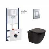 Набір інсталяція 4 в 1 Grohe Rapid SL 3884000G + унітаз з сидінням Qtap Robin QT13332141ERMB