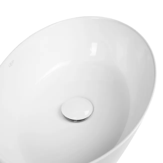 Раковина-чаша Qtap Leo 450х305х160 White с донным клапаном QT1111A052W