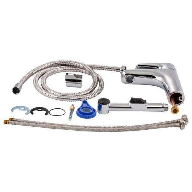 Змішувач для раковини Qtap Flaja 1510L102C з лійкою для гігієнічного душу