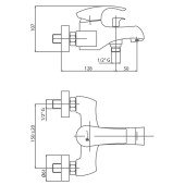 Змішувач для ванни Bianchi Century VSCCEN2004SKCRM Змішувач для ванни Bianchi Century VSCCEN2004SKCRM