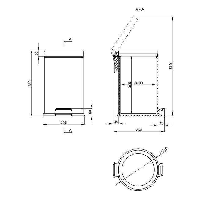 Ведро для мусора Lidz (CRM) 121.01.08 8 л 2