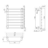 Сушарка для рушників водяна Lidz Trapezium (CRM) D38/25 500x1200 P8