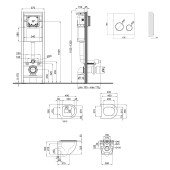 Набір Qtap інсталяція 4 в 1 з панеллю змиву Nest (QT0233M370 + QT0211P01V1176W) + унітаз з сидінням Robin QT1333046ENRW