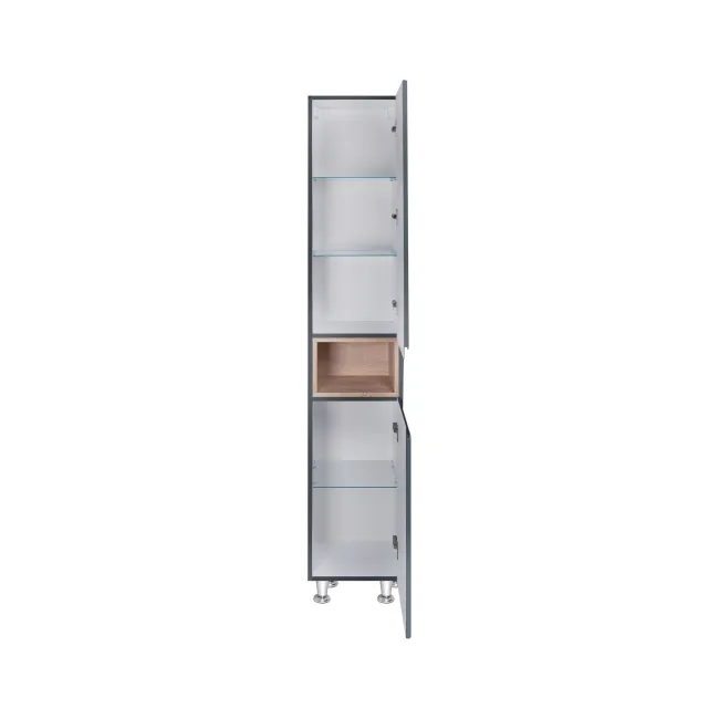 Пенал підлоговий Qtap Robin 350х1950х316 Graphite/Whitish oak QT1376PN1652RGWO