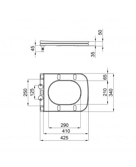 Сиденье для унитаза Qtap Presto с микролифтом Slim QT26992615EW