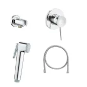 Комплект инсталляция Grohe Rapid SL 38722001 + унитаз с сиденьем Qtap Crow QT05335170W + набор для гигиенического душа со смесителем Grohe BauClassic 111048