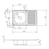 Кухонная мойка Lidz 5080-L 0,8 мм Polish (LIDZ5080LPOL08)
