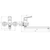 Смеситель для ванны TOPAZ LEXI TL21208A-H57-W
