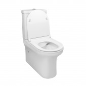 Унитаз-компакт Qtap Aquarius безободковый с сиденьем Soft-close QT2122C665PW