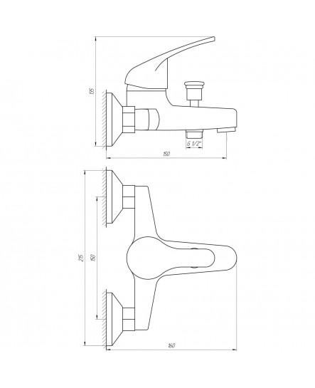 Змішувач для ванни Globus Lux Solly GLSO-0102