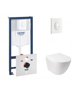 Набор инсталляция 4 в 1 Grohe Rapid SL 38722001 + унитаз с сиденьем Qtap Jay QT07335176W