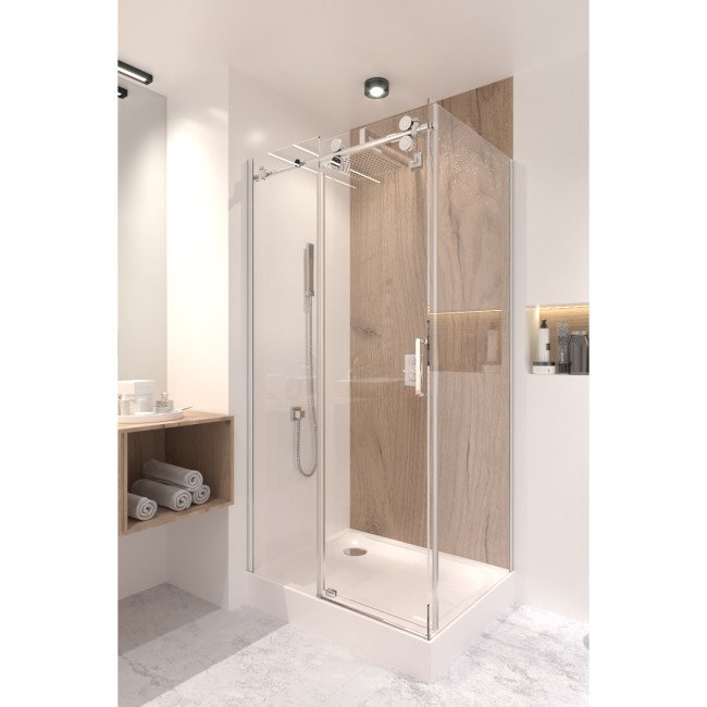 Душевая кабина Qtap Aries CRM1018RC8 100х80 см, стекло Clear 8 мм без поддона