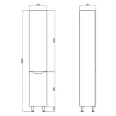 Пенал підлоговий Qtap Scorpio 350х1900х300 White з кошиком для білизни QT1475PN1901KRW