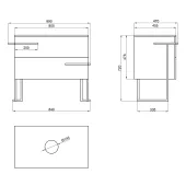 Тумба підлогова Qtap Taurus 800х616х437 Whitish oak зі стільницею QT2480TNT803WO