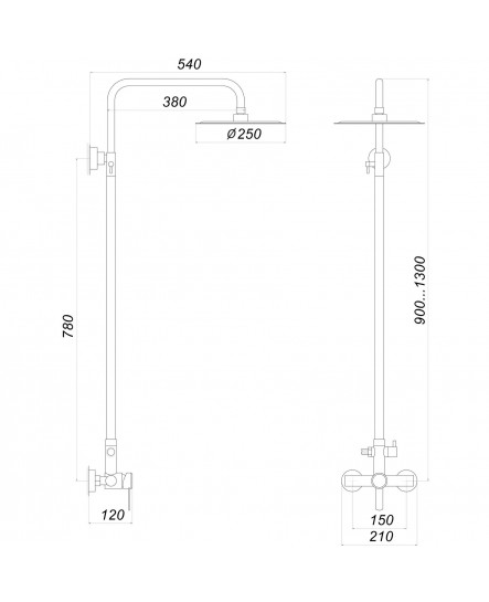 Душевая система Globus Lux WIEN SBT2-SH-05