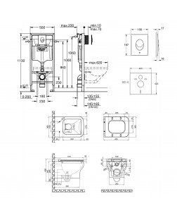 Набор инсталляция 4 в 1 Grohe Rapid SL 38721001 + унитаз с сиденьем Qtap Cardinal QT0433C660HW