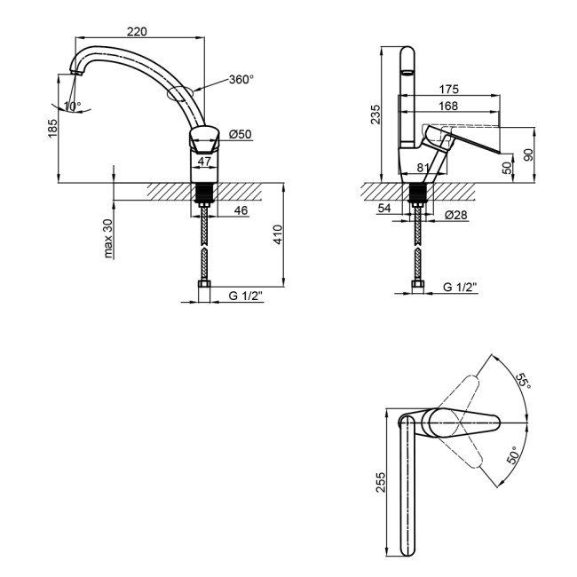 Смеситель для кухни Lidz (CRM) 46 78 008-3 2