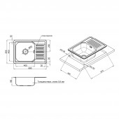 Кухонная мойка Lidz 6950 0,8 мм Decor (LIDZ6950DEC08)