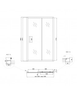 Душові двері в нішу Lidz Zycie SD120x185.CRM.FR, скло Frost 5 мм