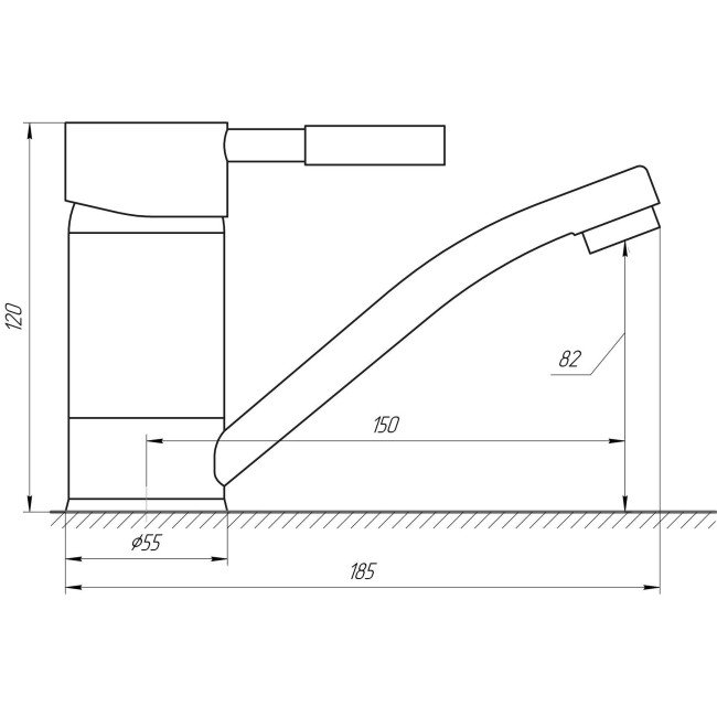 Смеситель для умывальника Globus Lux LAZER1 GLLR1-203М-BIG 2