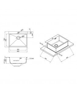 Кухонна мийка Qtap D6050 2.7/1.0 мм Satin (QTD605010)