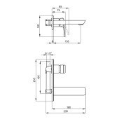 Смеситель скрытого монтажа для раковины Qtap Namesti 1125102C Смеситель скрытого монтажа для раковины Qtap Namesti 1125102C