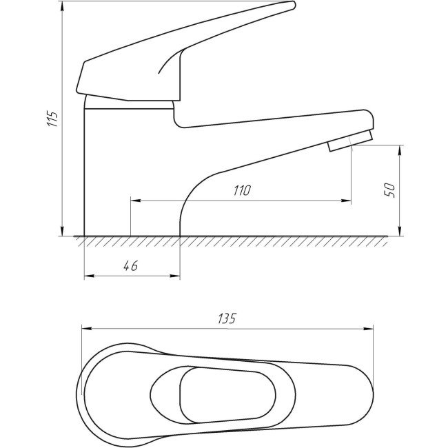 Змішувач для умивальника EcoMix M-GEM-101 Змішувач для умивальника EcoMix M-GEM-101